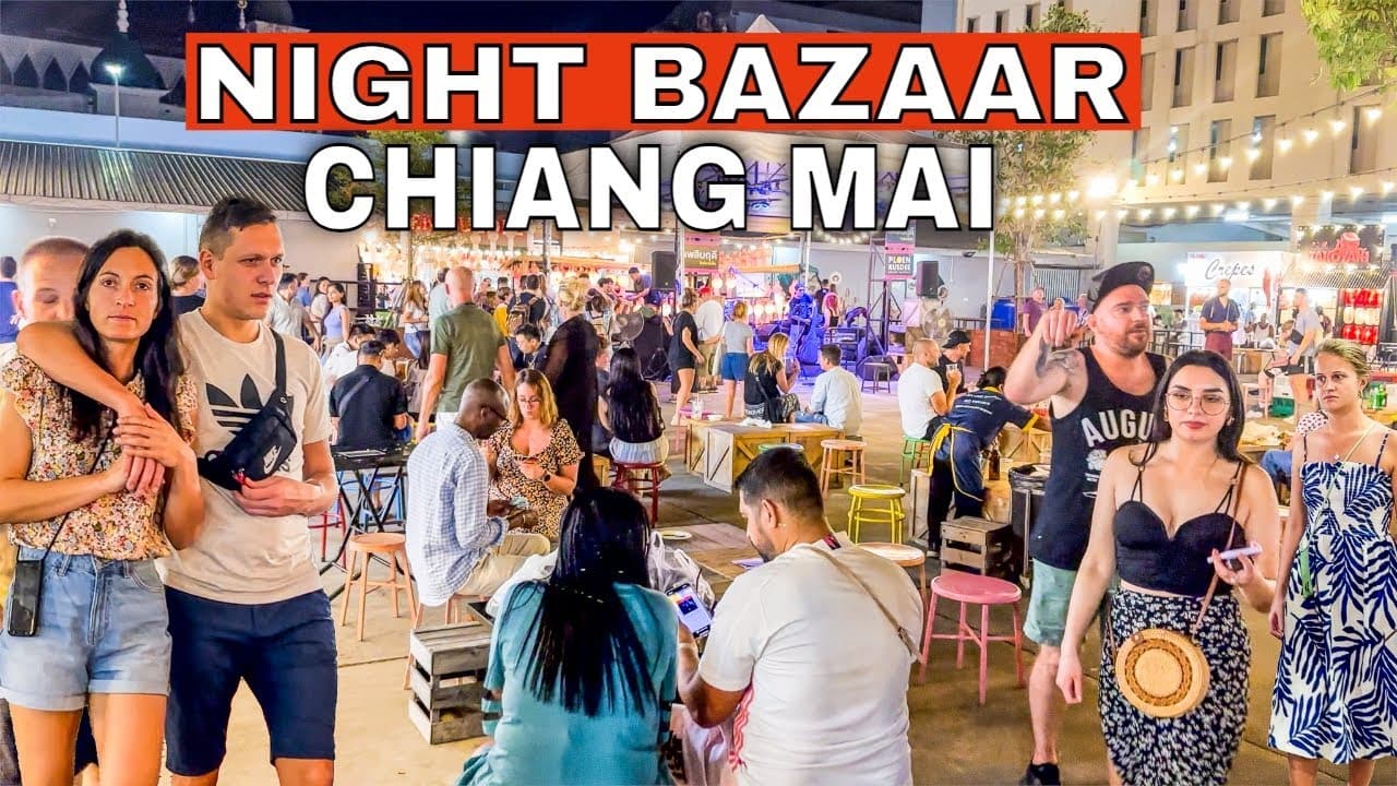 Chiang Mai Night Bazaar | Biggest and Most Beautiful Night Market in Thailand 🍜🛍️