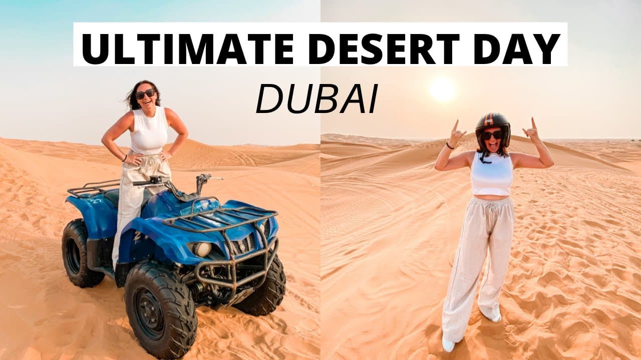  DUBAI! FULL DESERT DAY IN DUBAI! | Quad biking, Sand boarding, Camel riding and an Emirati camp!